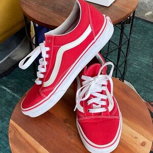 Vans Red and White Sneakers